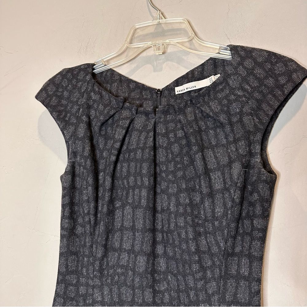 Karen Millen Black Textured Midi Dress - Picture 4 of 7